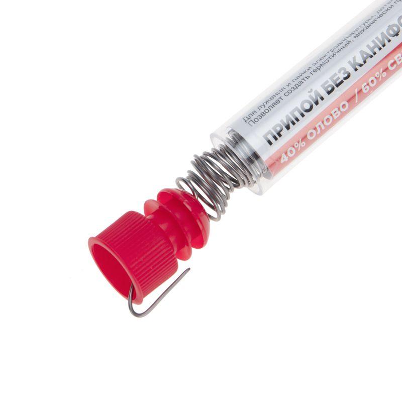  Припой без канифоли ПОС-40 10г d1.0мм (Sn40 Pb60) колба Rexant 09-3092 фото в каталоге от BTSprom.by