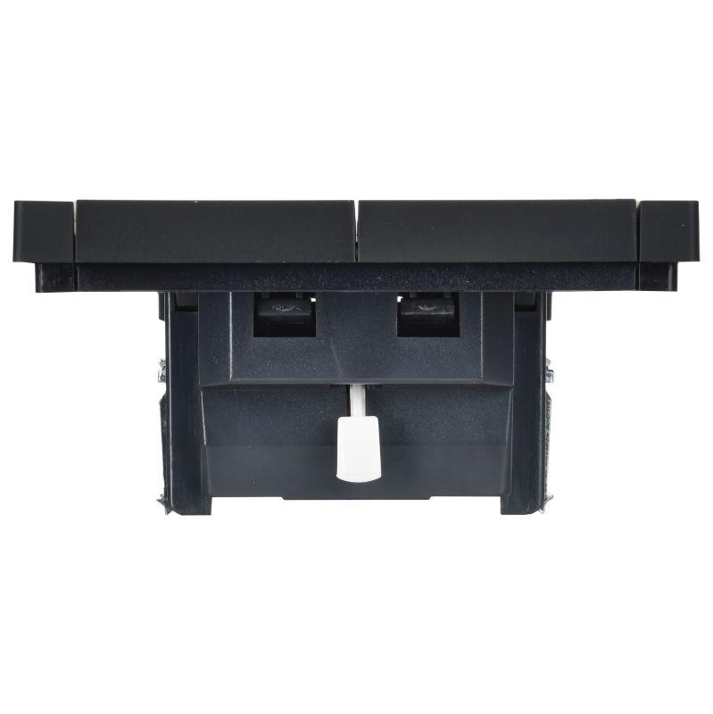  Выключатель жалюзи СП FORTE&PIANO 10А FP111 черн. IEK FP-V15-0-10-1-K02 фото в каталоге от BTSprom.by