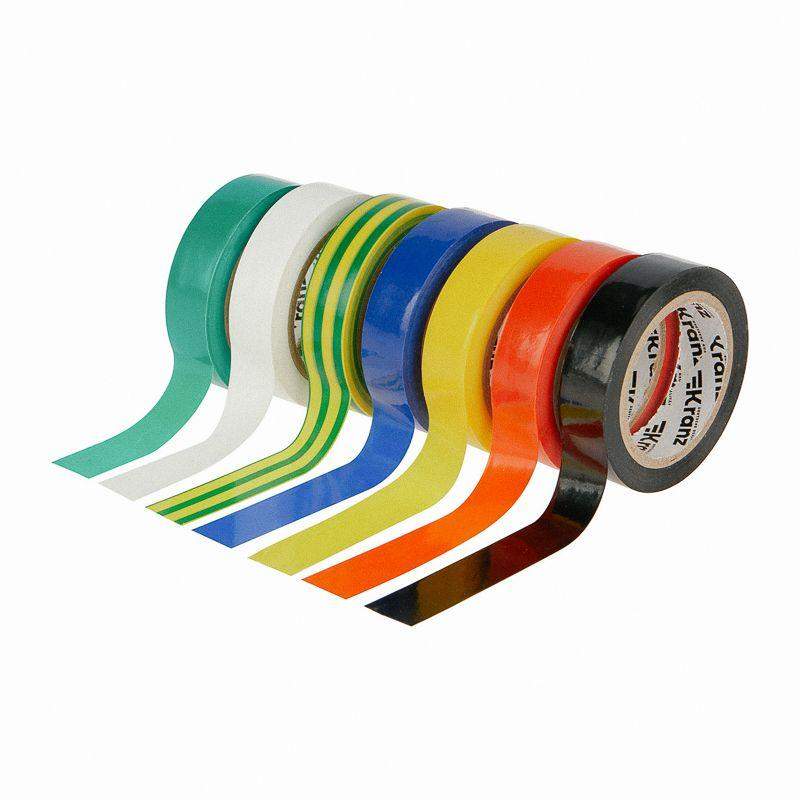  Набор изоляционных лент 0.13х15мм 10м 7 цветов Kranz KR-09-2010-E фото в каталоге от BTSprom.by