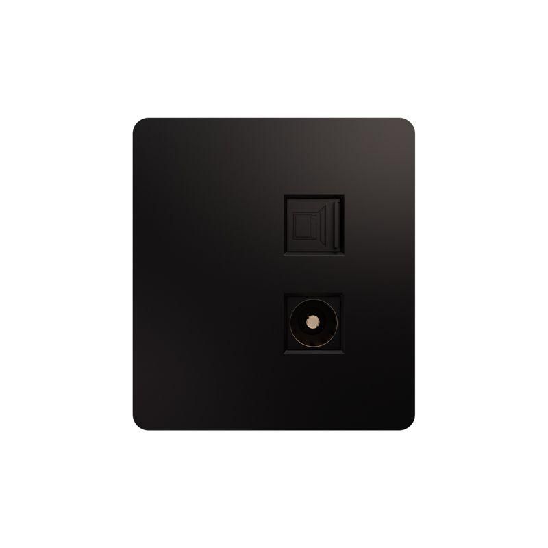 розетка компьютерная + телевизионная сп round miele rj45 кат6 + tv оникс kranz kr-78-0722-3 от BTSprom.by