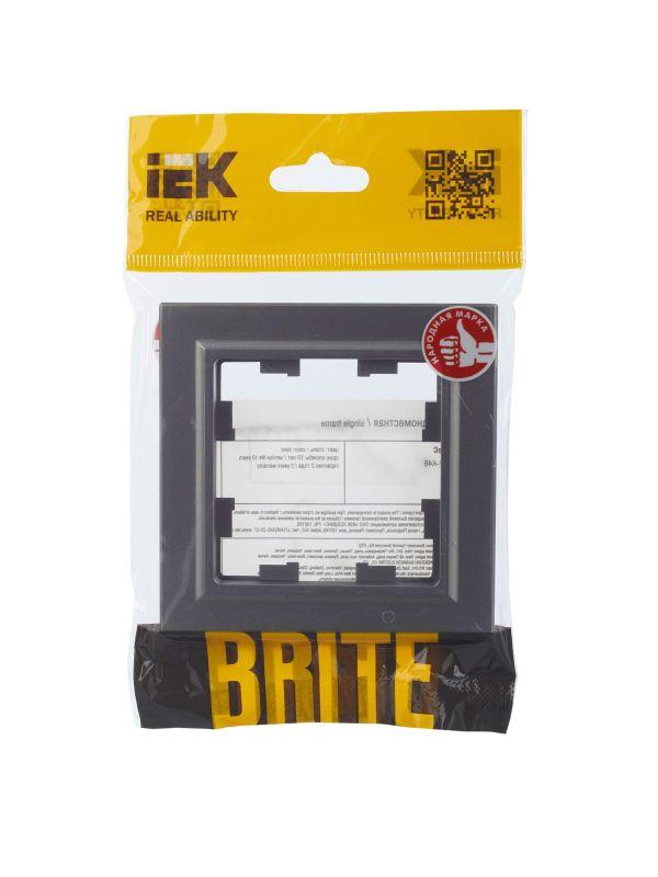  Рамка 1-м BRITE РУ-1-БрС сталь IEK BR-M12-K46 фото в каталоге от BTSprom.by