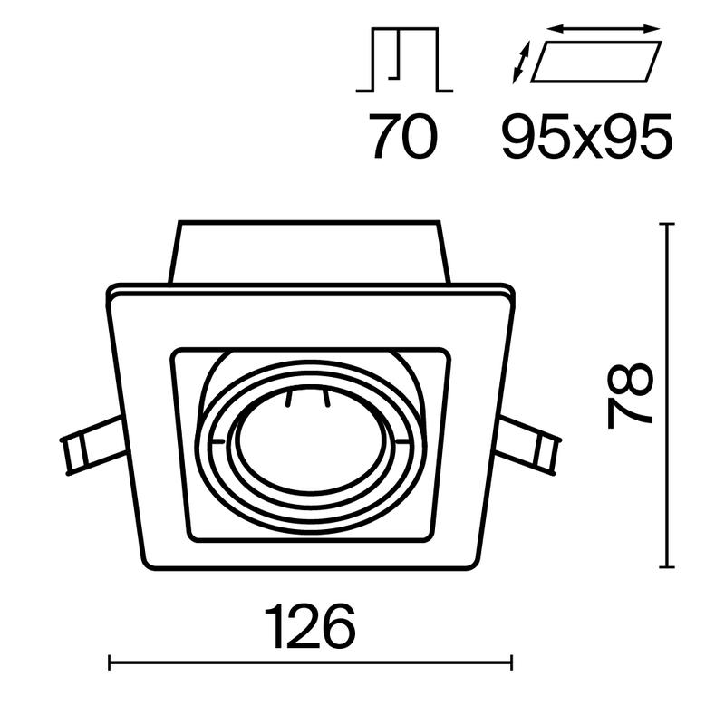  Светильник Metal Modern 1х10Вт GU10 встраив. Maytoni DL008-2-01-W фото в каталоге от BTSprom.by