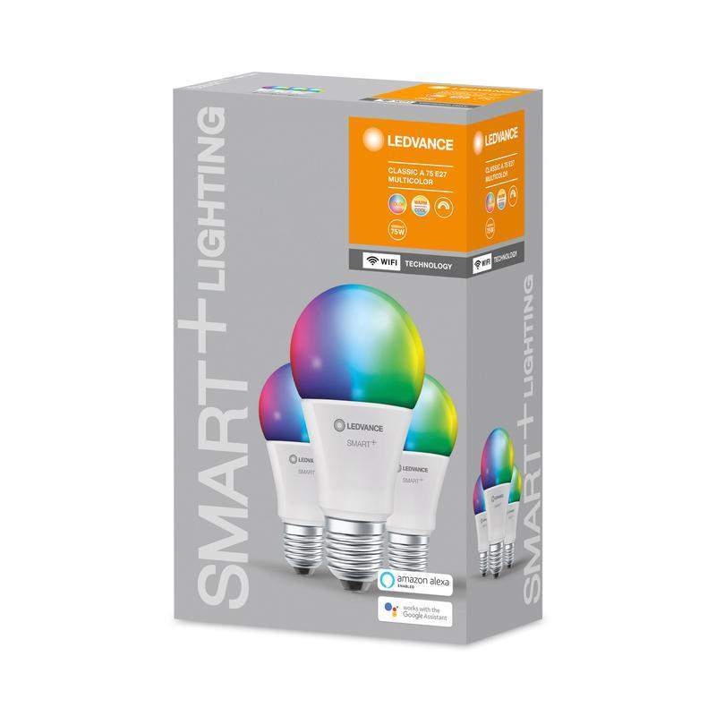 лампа светодиодная smart+ wifi classic multicolour 9.5вт (замена 75вт) 2700…6500к e27 (уп.3шт) ledvance 4058075485815 от BTSprom.by