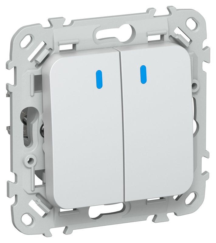 выключатель проходной 2-кл. сп flite вс62-1-1-флж 10а с индикацией механизм жемчуж. iek fi-v22-1-10-1-k36 от BTSprom.by