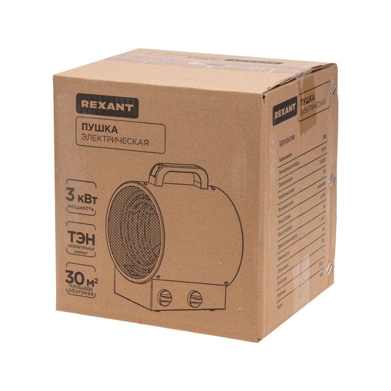  Пушка тепловая электрическая круглая прямоугольная подставка ТЭН 3кВт Rexant 60-0037 фото в каталоге от BTSprom.by