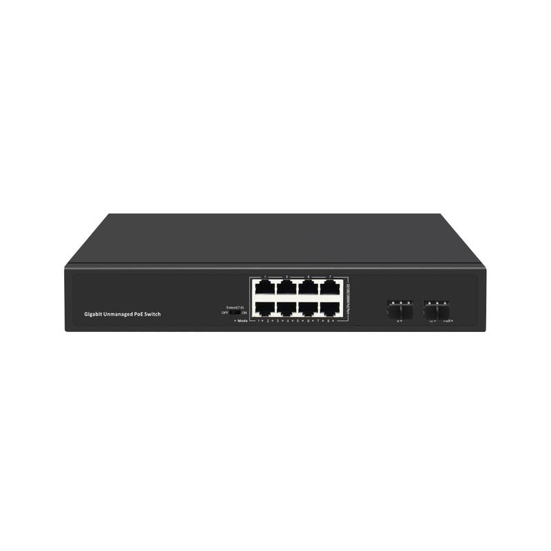 коммутатор неуправляемый 8poe 802.3af/at порта 1000мбит/с 7-8 порт до 250м cat6 2 sfp порта 1000мбит/с 120вт gigalink gl-sw-g005-08p от BTSprom.by