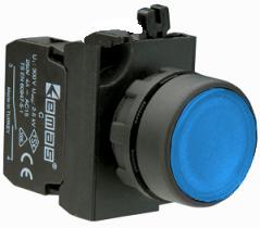 кнопка нажимная круглая cp102dм (1но+1нз) син. emas cp102dm от BTSprom.by