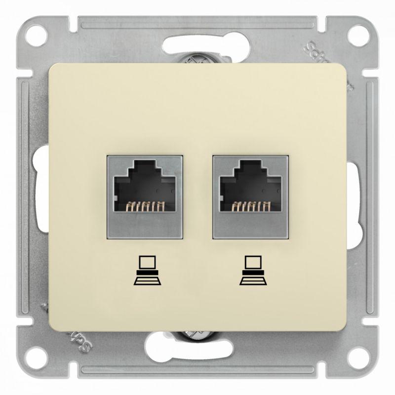 розетка компьютерная 2-м glossa rj45 кат.5e механизм беж. se gsl000285kk от BTSprom.by