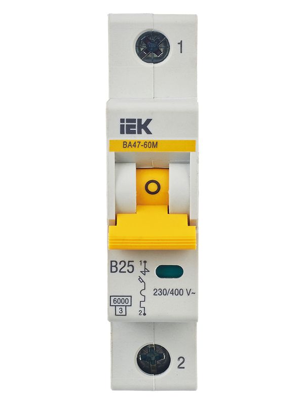  Выключатель автоматический модульный 1п B 25А 6кА ВА47-60M KARAT IEK MVA31-1-025-B фото в каталоге от BTSprom.by