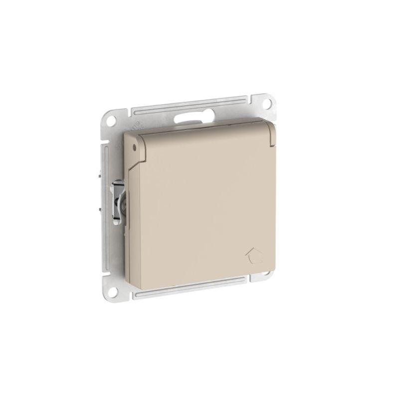 розетка atlasdesign 16а ip20 с заземл. защ. шторки с крышкой быстрозажим. клем. механизм песочн. se atn001246s от BTSprom.by