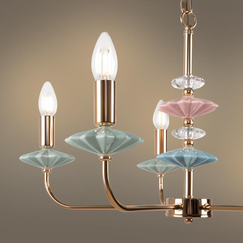  Светильник Castle 40Вт E14х5 IP20 подвесной Freya FR5336PL-05G фото в каталоге от BTSprom.by