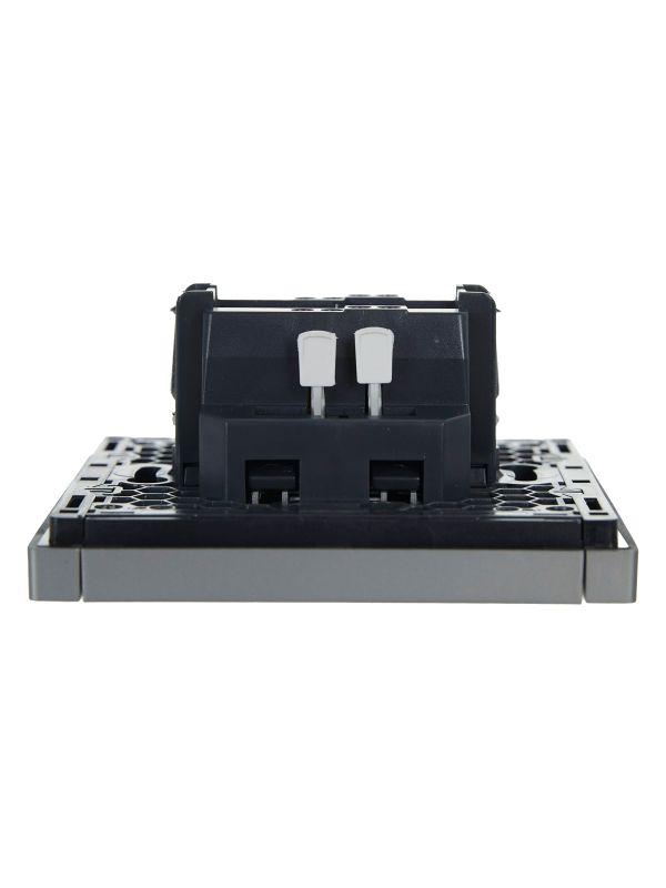  Выключатель проходной 1-кл. СП FORTE&PIANO 10А FP503 сталь IEK FP-V12-0-10-1-K46 фото в каталоге от BTSprom.by