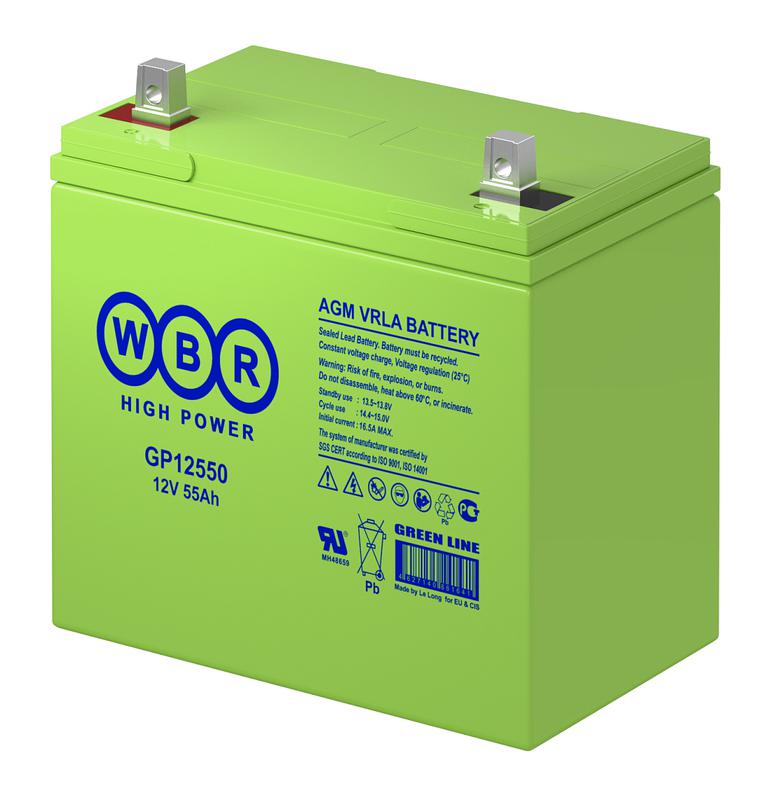 аккумулятор 12в 55а.ч wbr gp12550 wbr от BTSprom.by