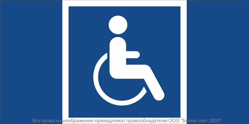 знак безопасности bl-3517.d02 "символы доступ. для инвалидов всех категорий" белый свет a20094 от BTSprom.by