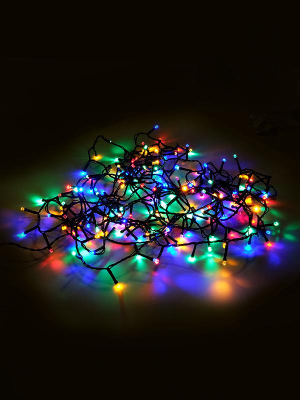 гирлянда светодиодная "нить" ld200-gm-bo 200led мульти 20м уличная 8 режимов элементы питания 3хaa shlights 4690601045447 от BTSprom.by