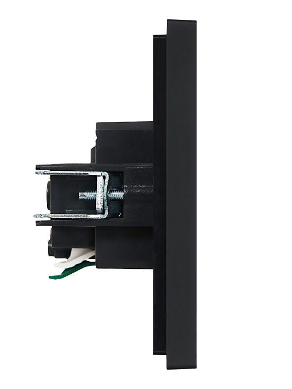  Розетка СП FORTE&PIANO FP113 16А с заземл. защ. шторки безвинт. крепл. черн. IEK FP-R14-16-1-K02 фото в каталоге от BTSprom.by