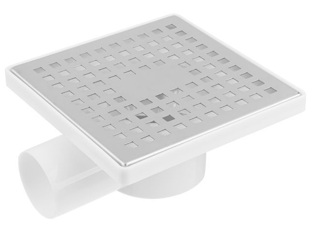 сливной трап горизонтальный d 50, с сухим затвором, решетка нерж. 150х150 мм, av engineering ave5015152 от BTSprom.by