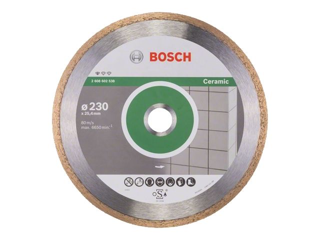 алмазный круг 230х25.4 мм по керамике сплошн. standard for ceramic bosch (сухая резка) 2608602538 от BTSprom.by