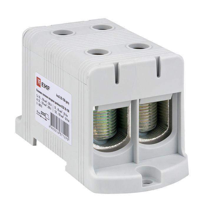  Клемма силовая вводная двойн. КСВ 35-150кв.мм сер. PROxima EKF kvs2-35-150-grey фото в каталоге от BTSprom.by