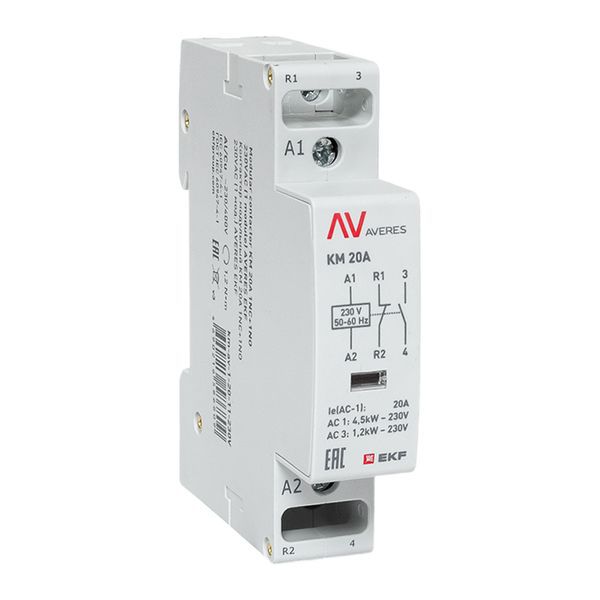 контактор модульный км 20а 1nc+1no 230в ac (1 мод.) averes ekf km-av-1-20-11-230v от BTSprom.by