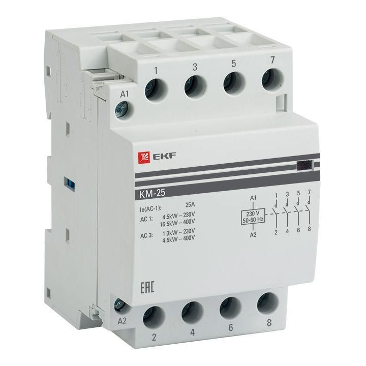 контактор модульный км 25а 4nо (3 мод.) ekf km-3-25-40 от BTSprom.by