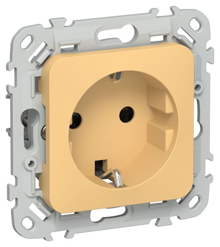 розетка сп flite рсш11-1-флз 16а с заземл. с защ. шторками безвинтовое крепление механизм золотарник iek fi-r14-16-1-k90 от BTSprom.by