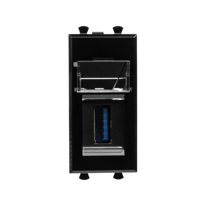 розетка usb 3.0 1мод. avanti "черный квадрат" тип а-а модульная dkc 4402301 от BTSprom.by
