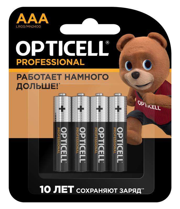 элемент питания алкалиновый aaa/lr03 (блист. 4шт) professional opticell 5052002 от BTSprom.by