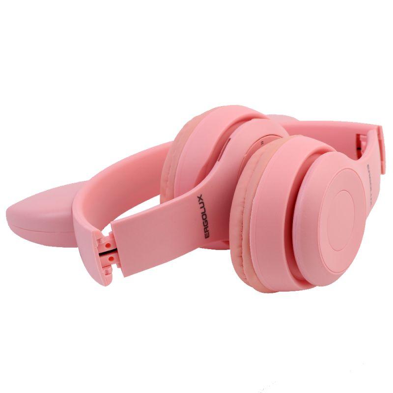  Наушники накладные беспроводные ELX-BTHP02-C14 FM MP3 микрофон ушки розов. ERGOLUX 15459 фото в каталоге от BTSprom.by
