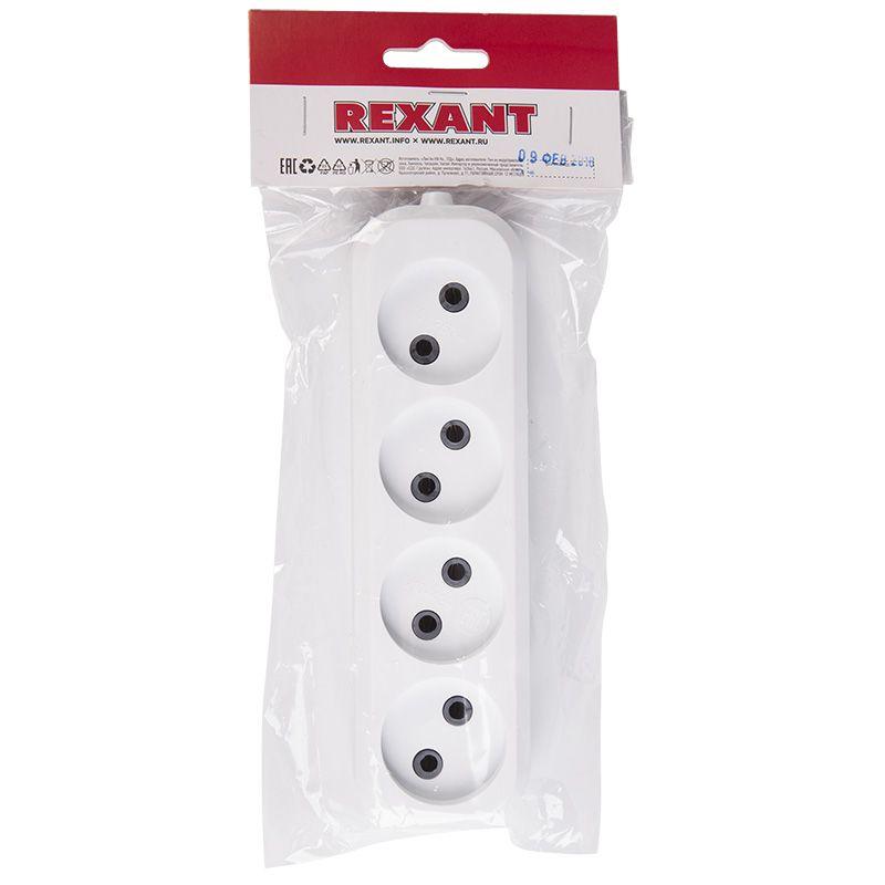  Колодка удлинителя 4-м без заземл. Rexant 11-8715 фото в каталоге от BTSprom.by