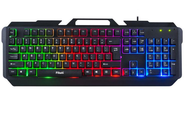 клавиатура мембранная usb windows xp/vista/7/8/10 macos подсветка клавиш черн. filum fl-gkb05-bk-l от BTSprom.by