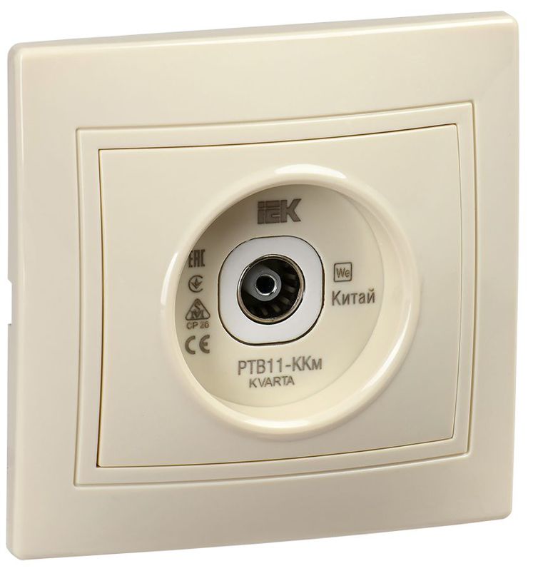 розетка телевизионная проходная tv кварта ртв11-ккм крем. generica kv-a10-p-k33 от BTSprom.by