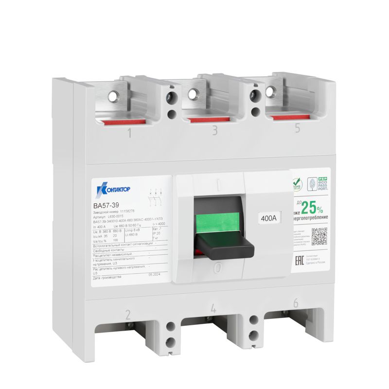 выключатель автоматический 3п 400а 4000im ва57-39-340010 660/380в ac контактор l630-0015 от BTSprom.by