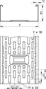 Лоток листовой перфорированный 300х85 L3000 сталь 1мм DKS 830 FT OBO 6086519 фото в каталоге от BTSprom.by