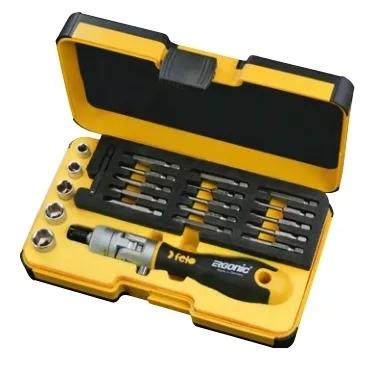 набор бит sl/ph/pz/tx/hex и головок с поворотной трещоткой ergonic k в кейсе 22шт felo 06072206 от BTSprom.by