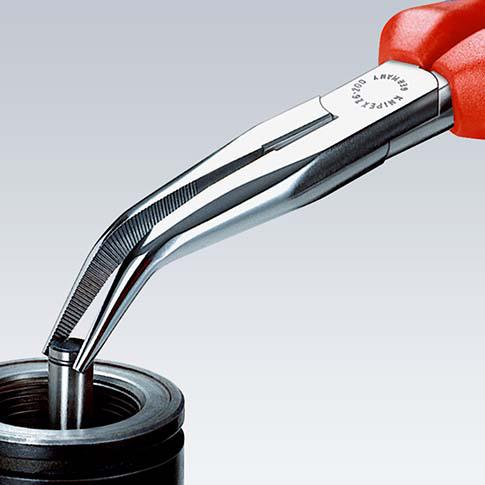  Длинногубцы с режущими кромками полукруглые прямые губки L-200мм хром. Knipex KN-2615200T фото в каталоге от BTSprom.by