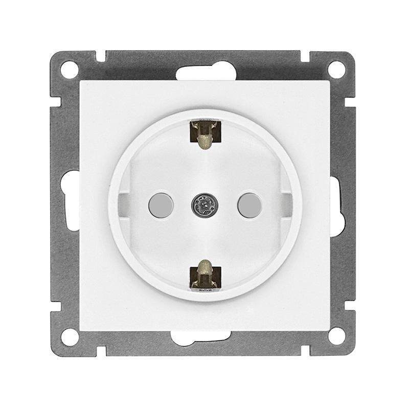 розетка 1-м сп афина 16а ip20 с заземл. защ. шторки механизм бел. universal a0049 от BTSprom.by