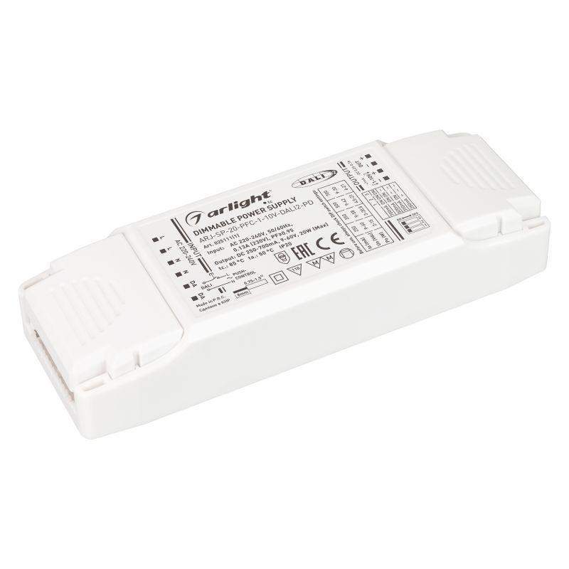 блок питания arj-sp-20-pfc-1-10v-dali2-pd 20вт 250-700ма ip20 пластик arlight 025111(1) от BTSprom.by