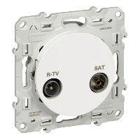  Розетка телевизионная одиночная TV/R/SAT 1-м СП Odace механизм бел. SchE S52R454 фото в каталоге от BTSprom.by