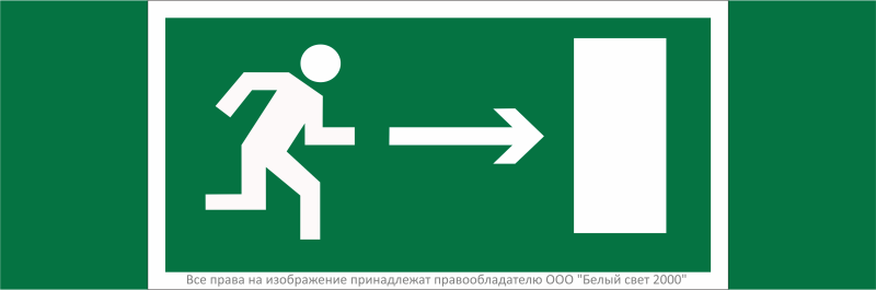 знак безопасности npu-3311.e03"напр. к эвакуационному выходу направо" белый свет a32666 от BTSprom.by
