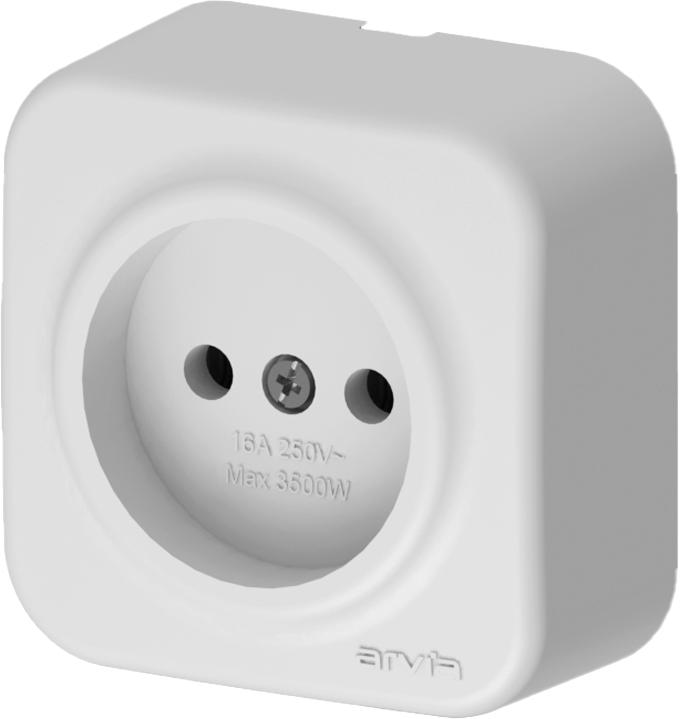 розетка 1-м без заземл. ip20 aria бел. arvia 25 01 1000 215 от BTSprom.by