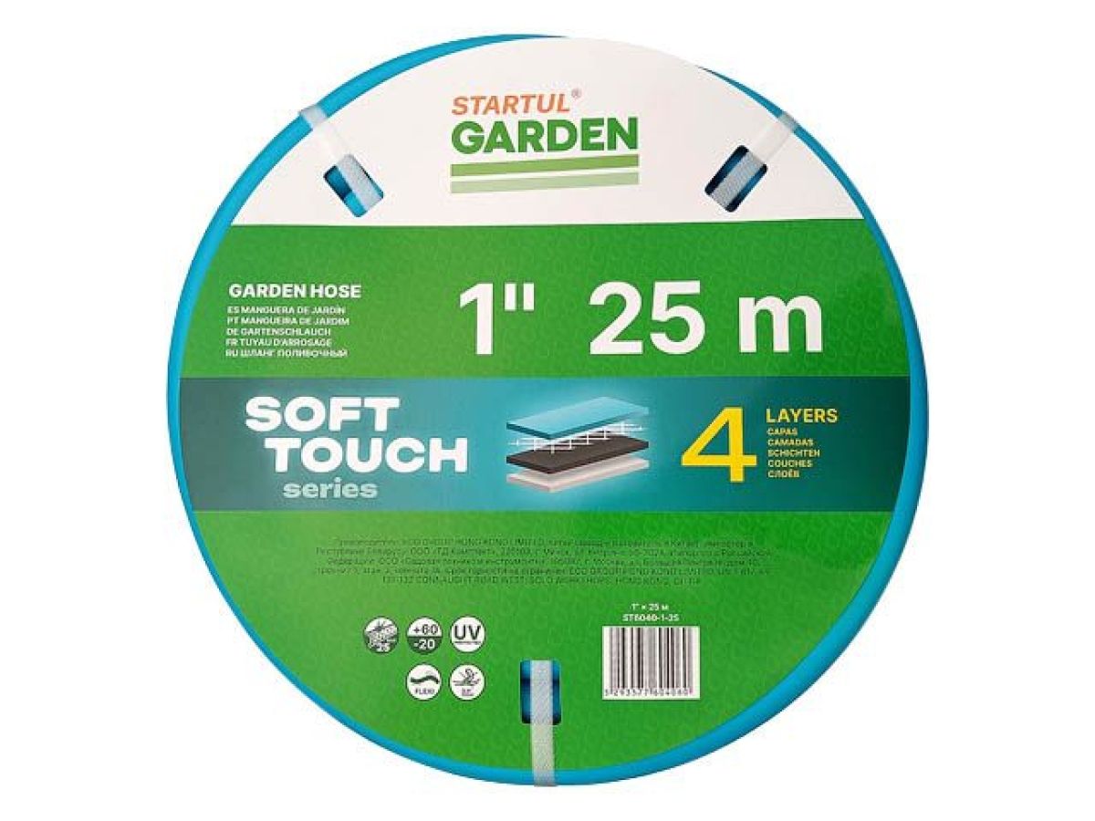 шланг поливочный 1" 25м startul garden soft touch (st6040-1-25) (4 слоя) st6040-1-25 от BTSprom.by