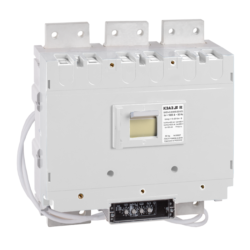 выключатель автоматический 1600а ва53-43-341816 ухл3 690в ac нр=230в ac/220в dc кэаз 218019 от BTSprom.by