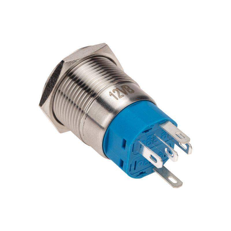  Кнопка антивандальная d19 12В Фикс (5с) ON-OFF/OFF-ON подсв/син. Rexant 36-3421 фото в каталоге от BTSprom.by