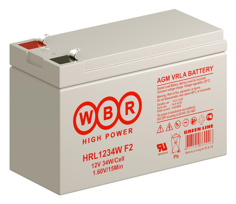  Аккумулятор 12В 9А.ч WBR HRL1234W F2 WBR фото в каталоге от BTSprom.by