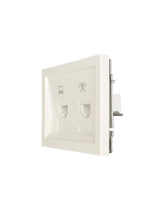  Розетка компьютер+телефон СП ZIMA IP20 слон. кость LEZARD 704-9088-143 фото в каталоге от BTSprom.by