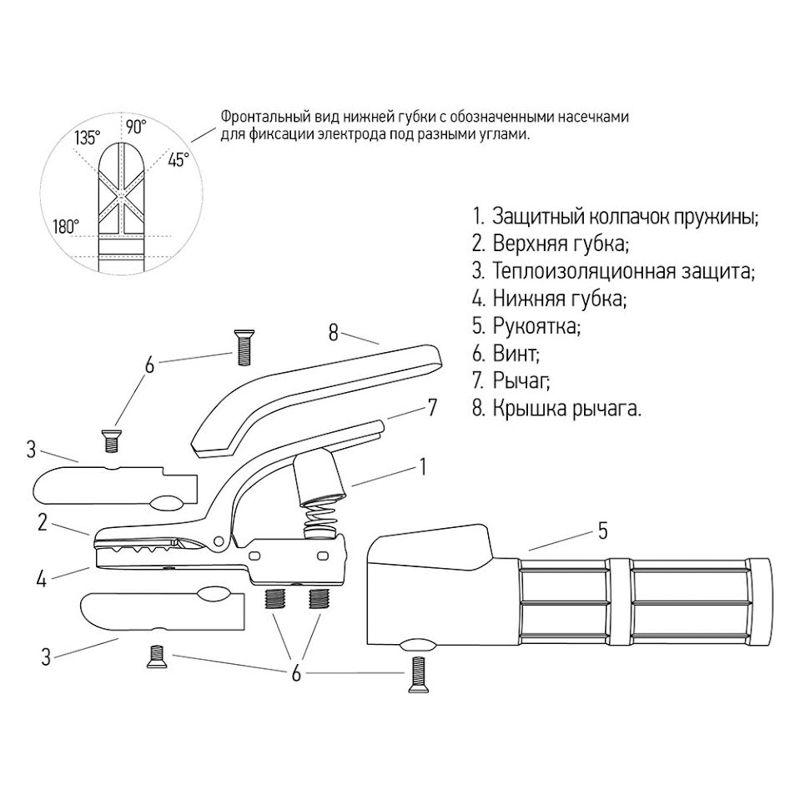  Держатель электрода 300А С-type Rexant 16-0850 фото в каталоге от BTSprom.by