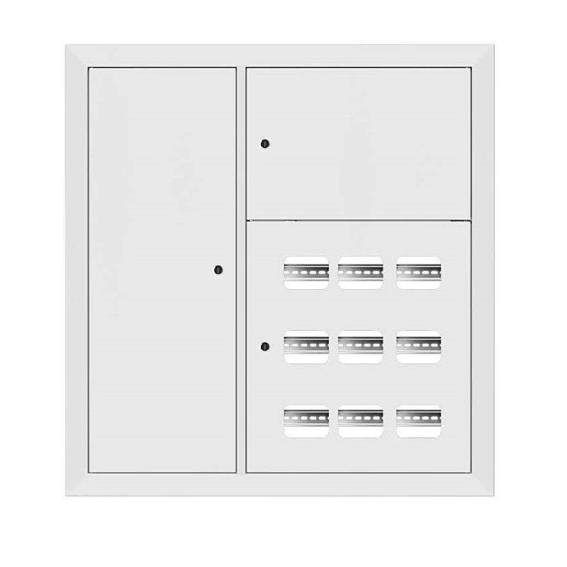 щит этажный 9кв. слаботочка слева 3 окна в ряд по гориз. ral9003 (1000х950х150) proxima ekf mb29-v-9z-ral9003-1 от BTSprom.by