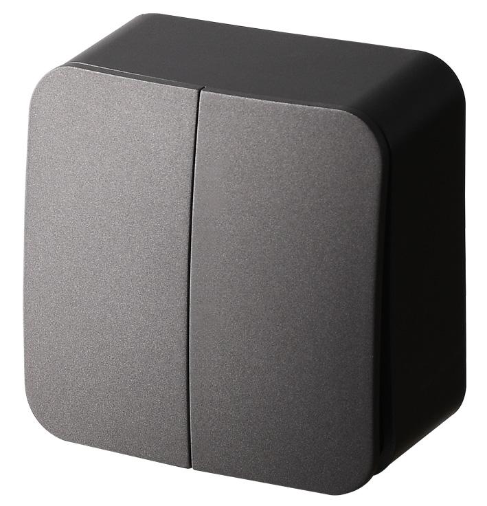 переключатель проходной 2-кл. оп 10а ip20 антрацит jasmart fs3022b от BTSprom.by