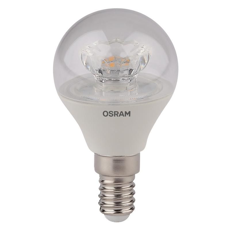 лампа светодиодная led star classic p 40 5.4w/830 5.4вт шар прозрачная 3000к тепл. бел. e14 470лм 220-240в пластик. osram 4052899971622 от BTSprom.by